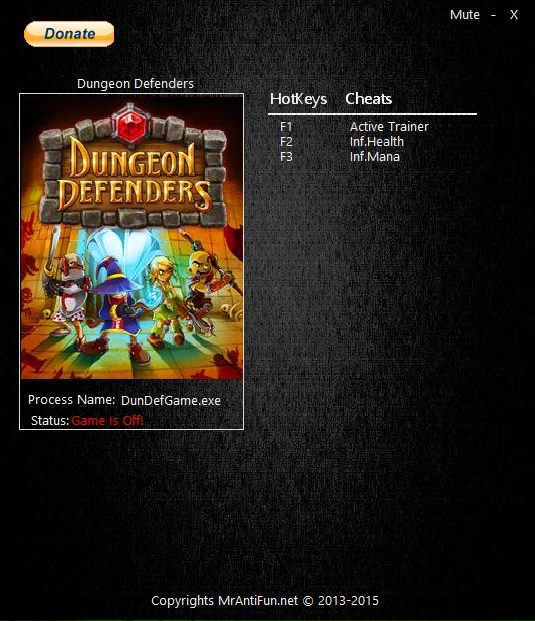 Dungeon Defenders: Трейнер/Trainer (+2) [8.00] {MrAntiFun}