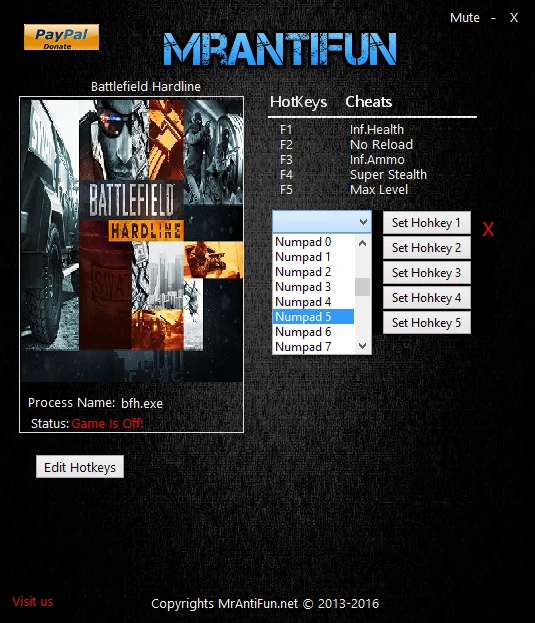 Battlefield: Hardline: Трейнер/Trainer (+5) [2.02.26] {MrAntiFun}