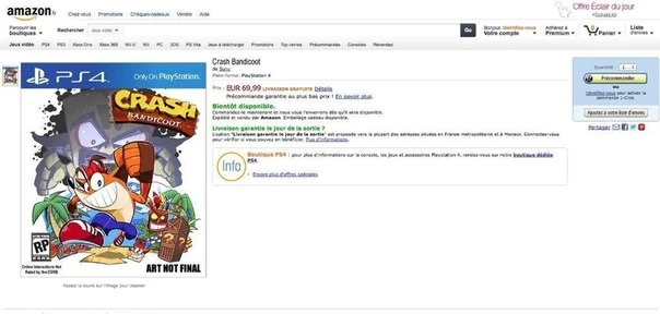 На Amazon мелькнула Crash Bandicoot (PS4)