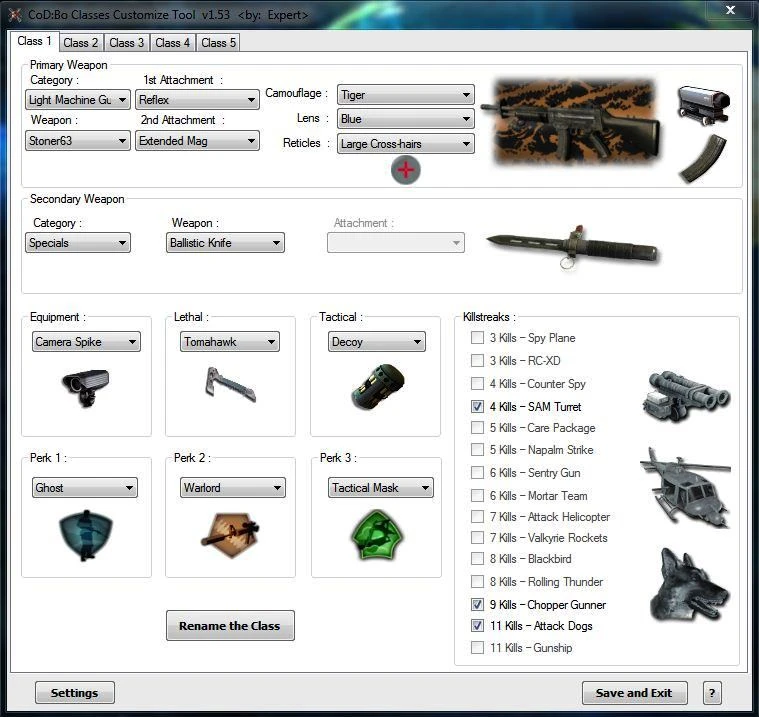 Call of Duty: Black Ops Classes Customize Tool & Mode