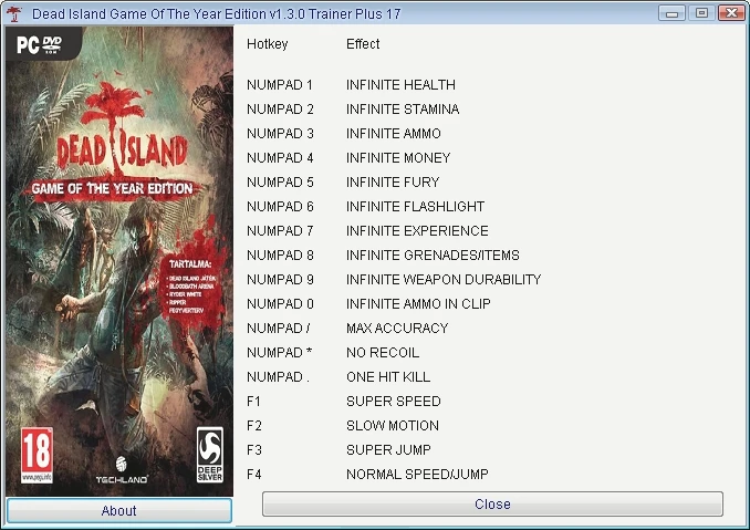 Dead Island: Трейнер/Trainer (+17) [1.0: Game of the Year Edition] {GRIZZLY/PlayGround.ru}