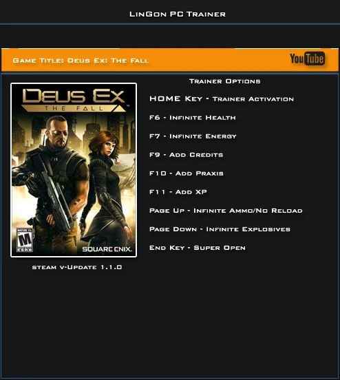Deus Ex ~ The Fall: Трейнер/Trainer (+8) [1.1] {LinGon}