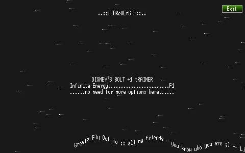 Disney's Bolt: Трейнер (Бессмертие) [1.0] {BReWErS}