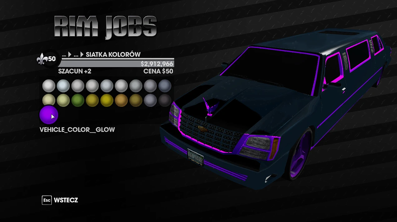 Saints Row: The Third "Хромированные и святящиеся краски для автомобиля"