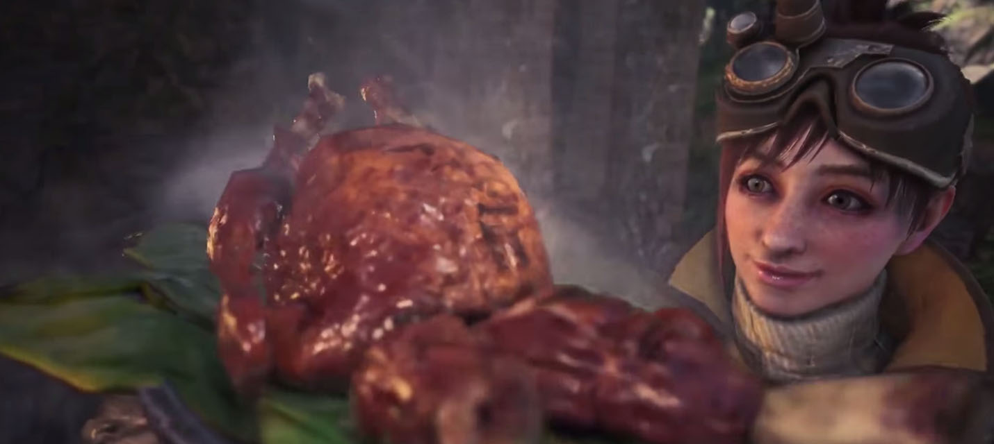 Обеды, снаряжение и охота в новом геймплее Monster Hunter World