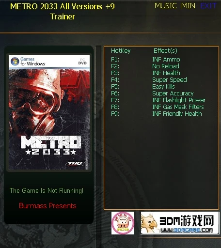 Metro 2033: Трейнер/Trainer (+9) [All Versions: 1.0/1.1/1.2 etc] {testhawk}