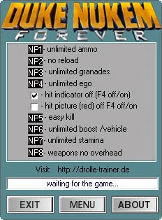 Duke Nukem Forever: Трейнер (+8) [1.0] {drolle}