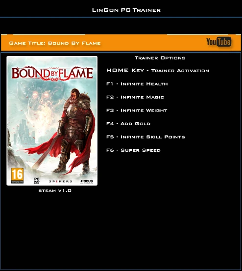 Bound by Flame: Трейнер/Trainer (+6) [1.0] {LinGon}