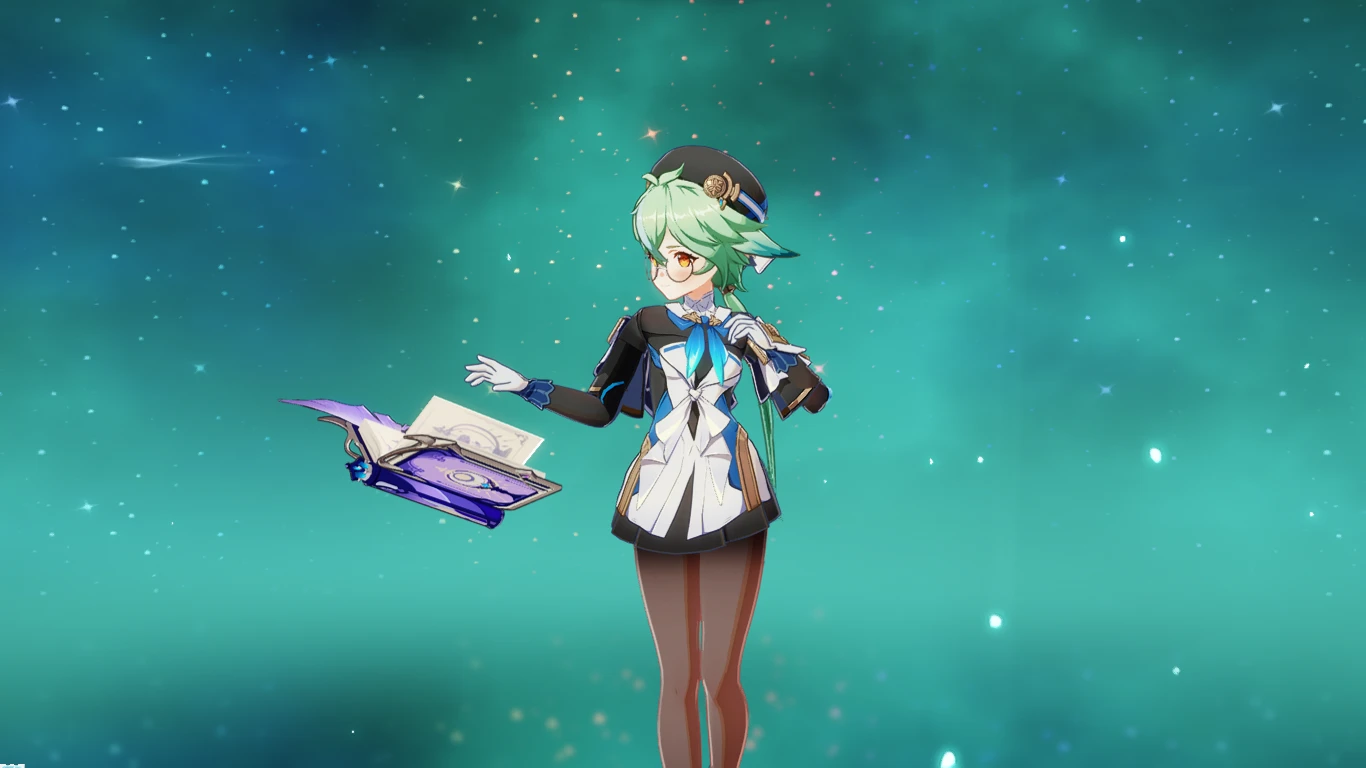 Genshin Impact "Сахароза в костюме Пелы из Honkai: Star Rail"