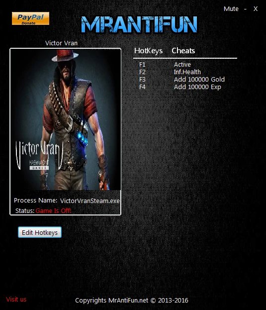 Victor Vran: Трейнер/Trainer (+3) [2.06 Ver 2] {MrAntiFun}