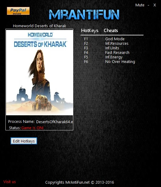 Homeworld: Deserts of Kharak: Трейнер/Trainer (+6) [1.00: Build 1158216 - 64bit] {MrAntiFun}