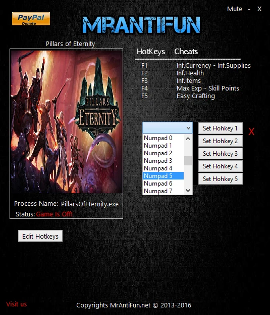 Pillars of Eternity: Трейнер/Trainer (+7) [3.03.1047] {MrAntiFun}