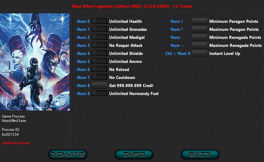 Mass Effect Legendary Edition (Mass Effect 3): Трейнер/Trainer (+15) [2.0.0.48602 #2] {iNvIcTUs oRCuS / HoG}
