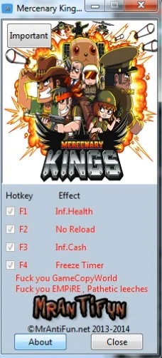Mercenary Kings: Трейнер/Trainer (+4) [1.1.0.9522] {MrAntiFun}