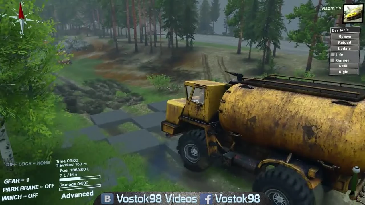 Как застрять на белазе (Spintires - БелАЗ-540)