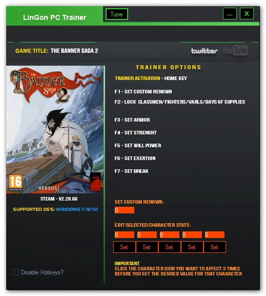 The Banner Saga 2: Трейнер/Trainer (+7) [2.28.66] {LinGon}