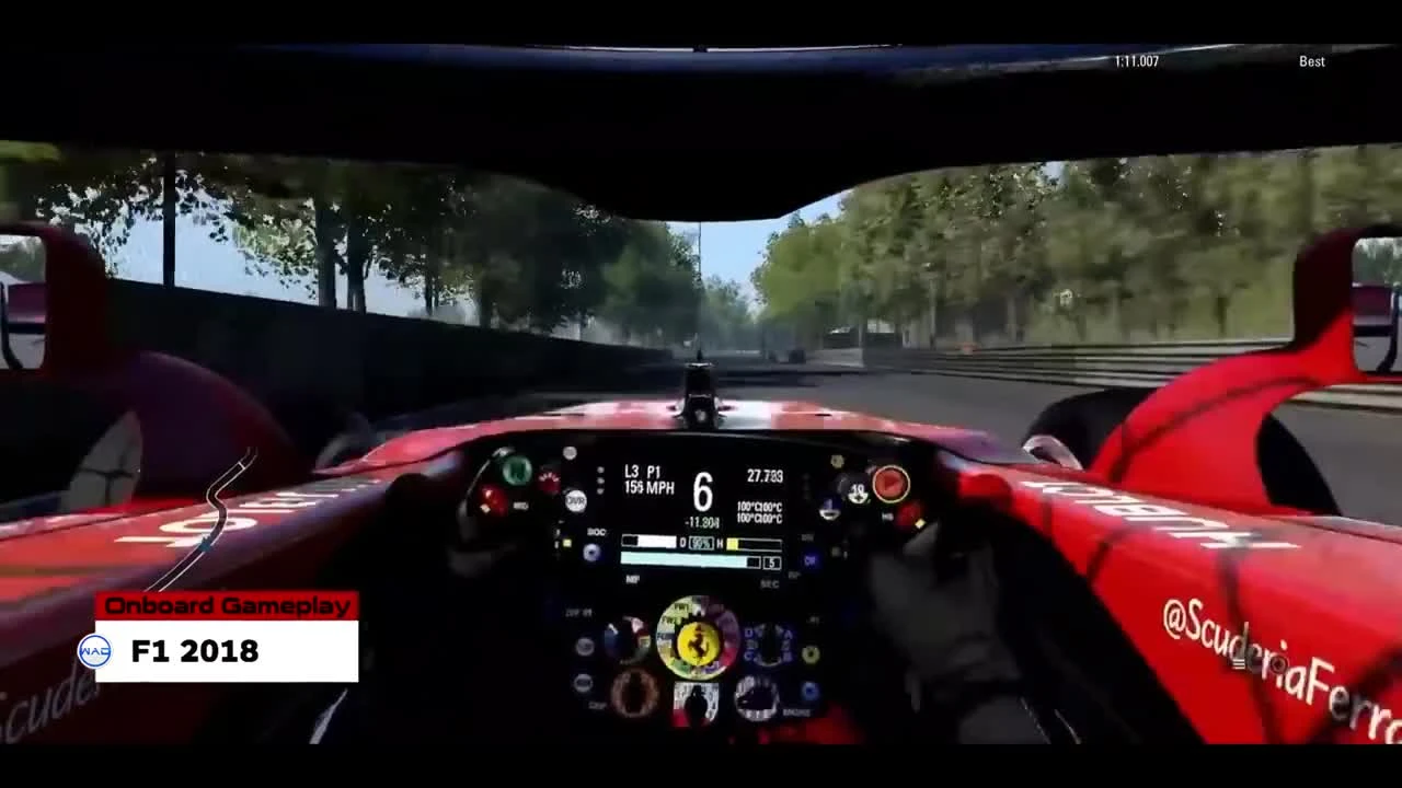 F1 2018 Ferrari круг по трассе в Канаде