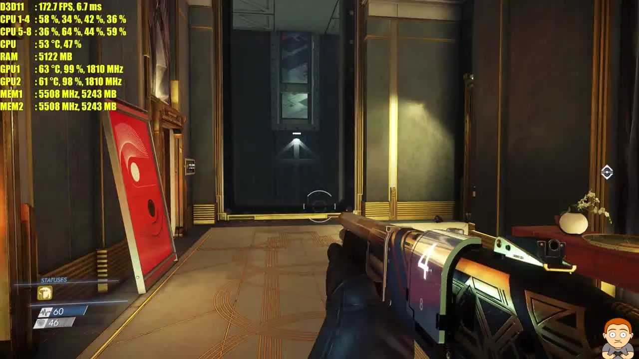 Prey GTX 1080 TI SLI 4K. Частота кадров/Тест производительности