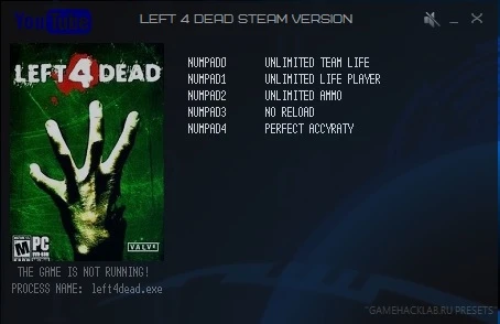 Left 4 Dead: Трейнер/Trainer (+5) [Latest Steam] {LIRW / GHL}