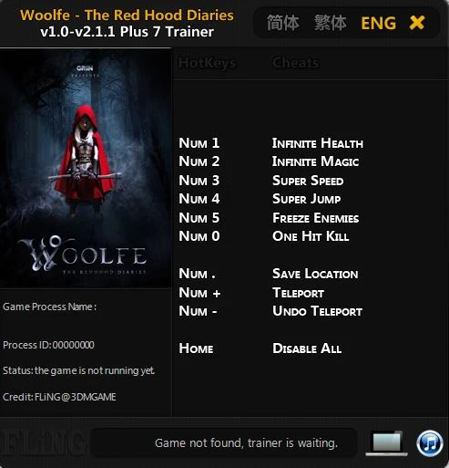 Woolfe - The Red Hood Diaries: Трейнер/Trainer (+7) [1.0-v2.1.1 (x32_x64)] {FLiNG}