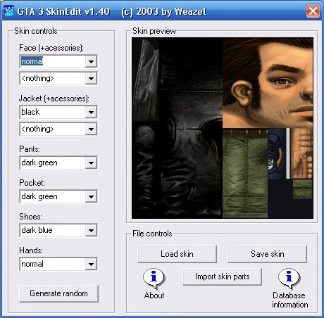 GTA 3 "SkinEdit v1.40"