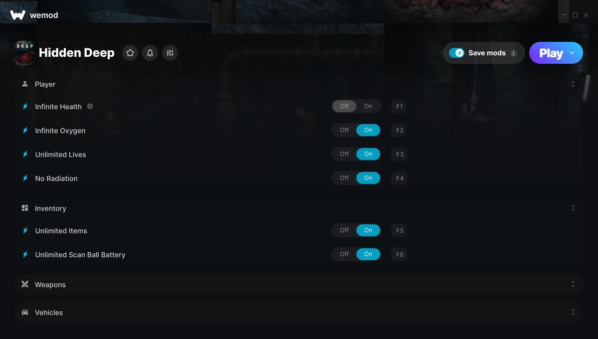 Hidden Deep "Трейнер +8 от WeMod: Здоровье, кислород, радиация и пр"