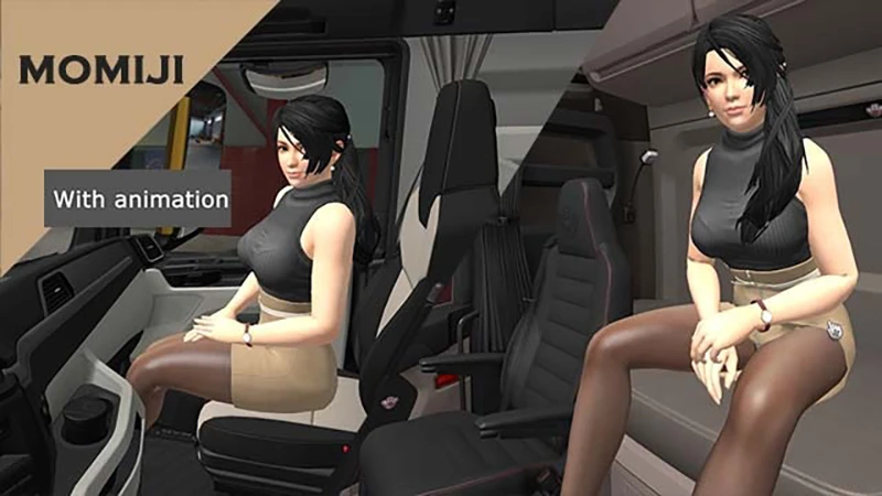 Euro Truck Simulator 2 "Пассажир в кабину грузовика Momiji" [1.47]