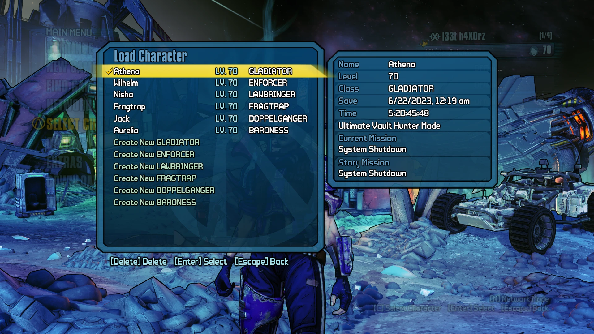 Borderlands: The Pre-Sequel "Сохранение - все герои 70 уровня, всё пройдено и открыто"