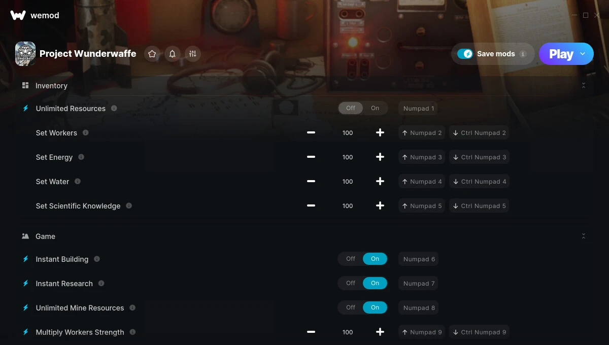 Project Wunderwaffe "Трейнер +11" [UPD: 22.01.2025] {GreenHouse / WeMod}