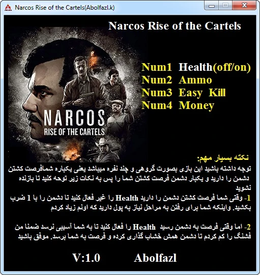 Narcos: Rise of the Cartels: Трейнер/Trainer (+4) [1.0] {Abolfazl.k}
