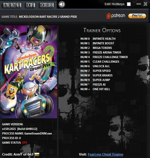 Nickelodeon Kart Racers 2: Grand Prix: Трейнер/Trainer (+12) [Build 6048112] {ArmY of 0n3}