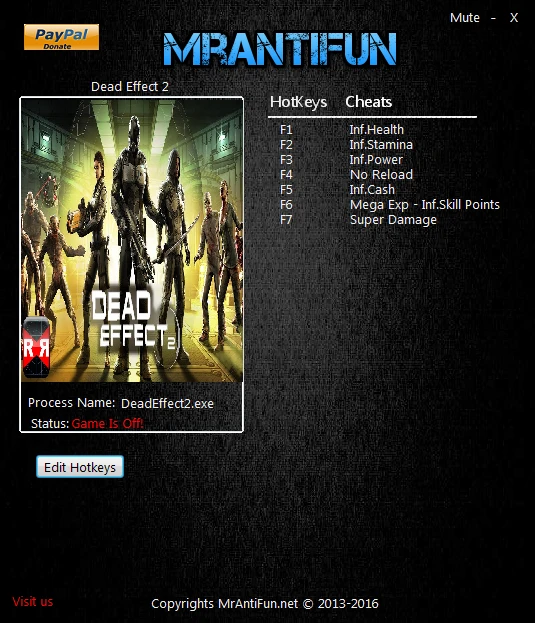 Dead Effect 2: Трейнер/Trainer (+8) [160912] {MrAntiFun}