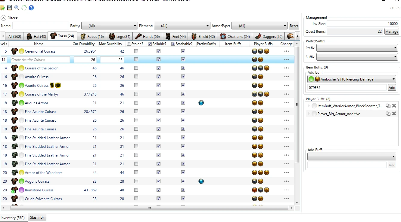 Kingdoms Of Amalur: Re-Reckoning: Редактор Сохранений / Save Editor (Изменение вместимости инвентаря)