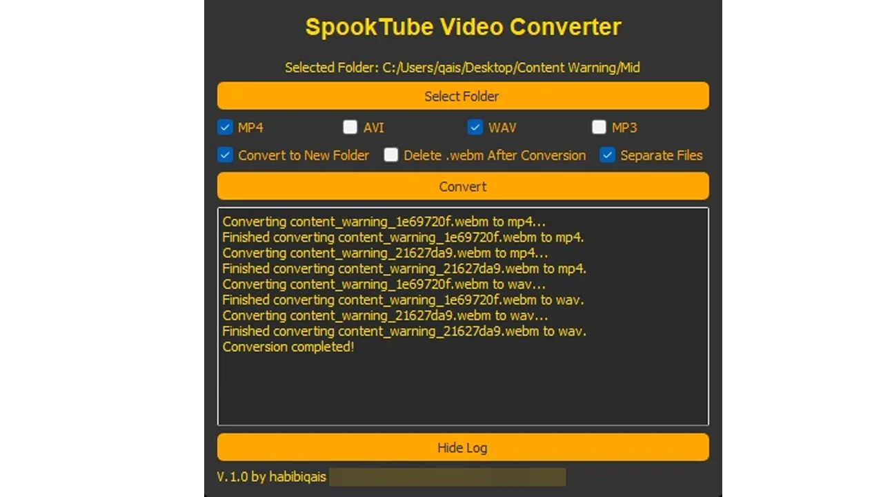 Content Warning "Видеоконвертер SpookTube"
