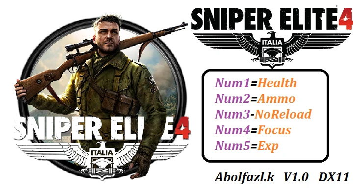 Sniper Elite 4: Трейнер/Trainer (+5) [1.0: DX11] {Abolfazl.k}