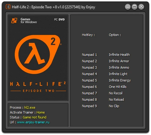 Half-Life 2: Episode Two: Трейнер/Trainer (+9) [1.0: 2257546] {Enjoy / ETR}