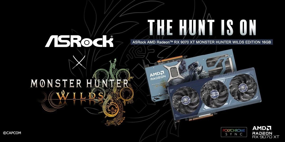 ASRock выпускает видеокарту Radeon RX 9070 XT Monster Hunter Wilds Edition