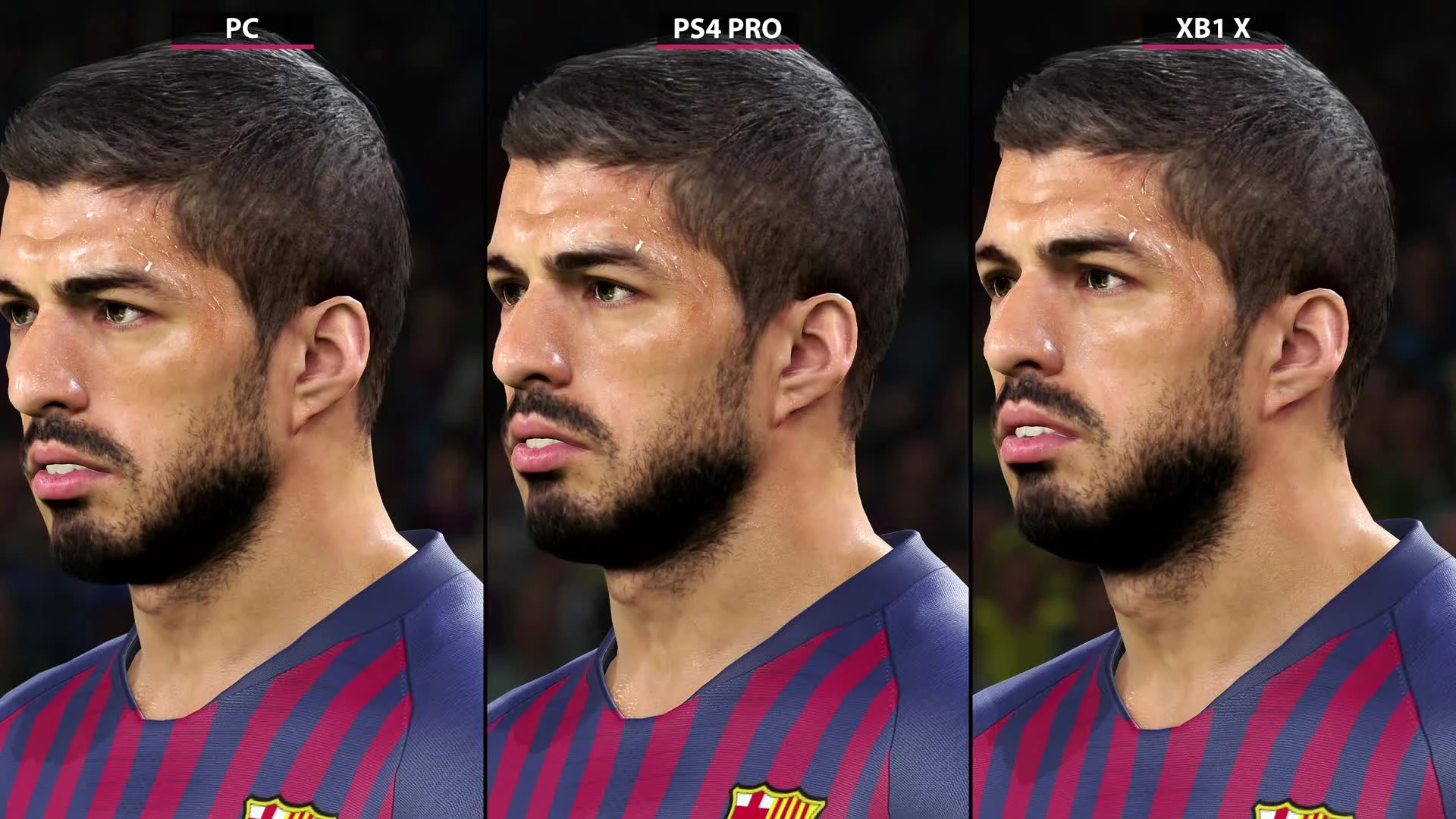 PES 2019 DEMO - Сравнение PC 4K vs. PS4 Pro vs. Xbox One X (Candyland)