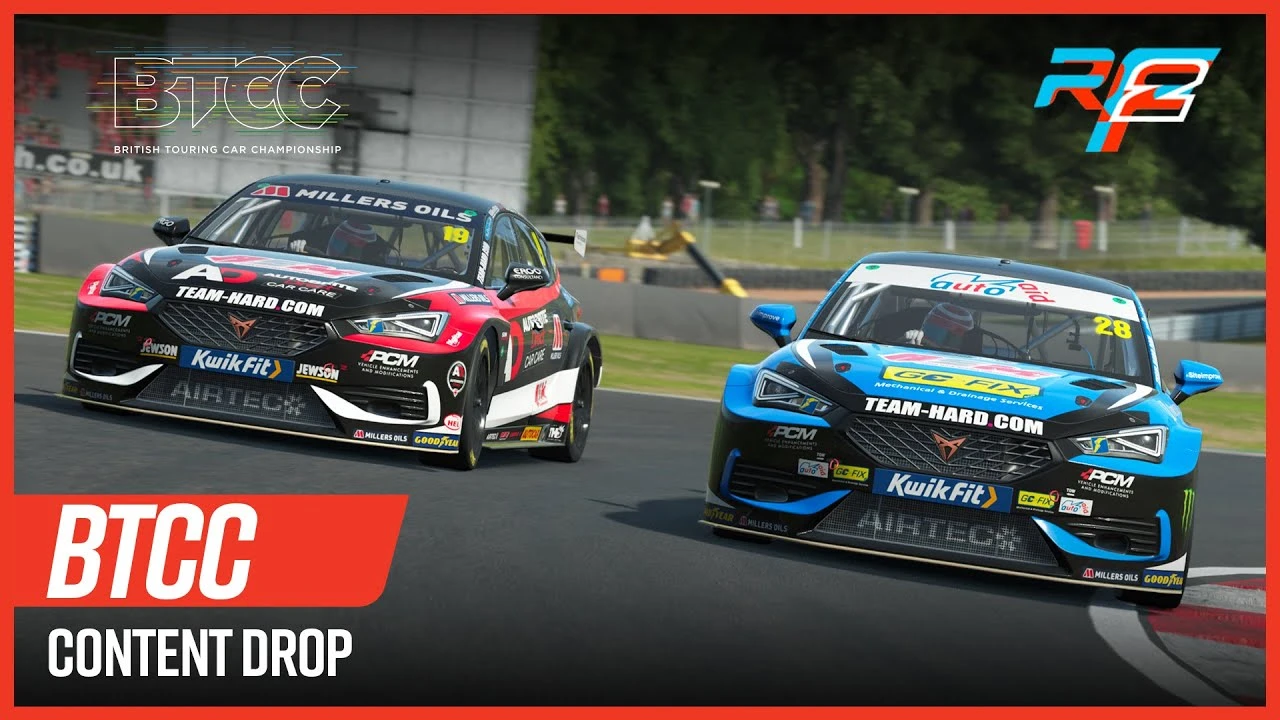 В игру rFactor 2 добавлен автомобиль Cupra Leon и раскраски машин BTCC 2023