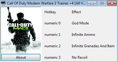Call Of Duty Modern Warfare 3: Трейнер/Trainer (+4) [All Versions] {sanka}