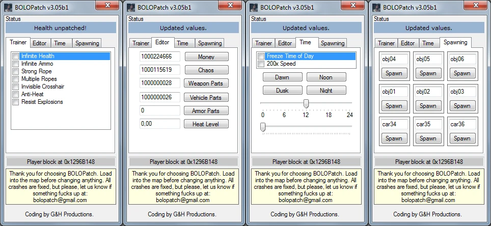 Just Cause 2: Трейнер (BOLOPatch 3.05 beta)  [DEMO 1.0.0.0/1.0.0.1/1.0.0.2]