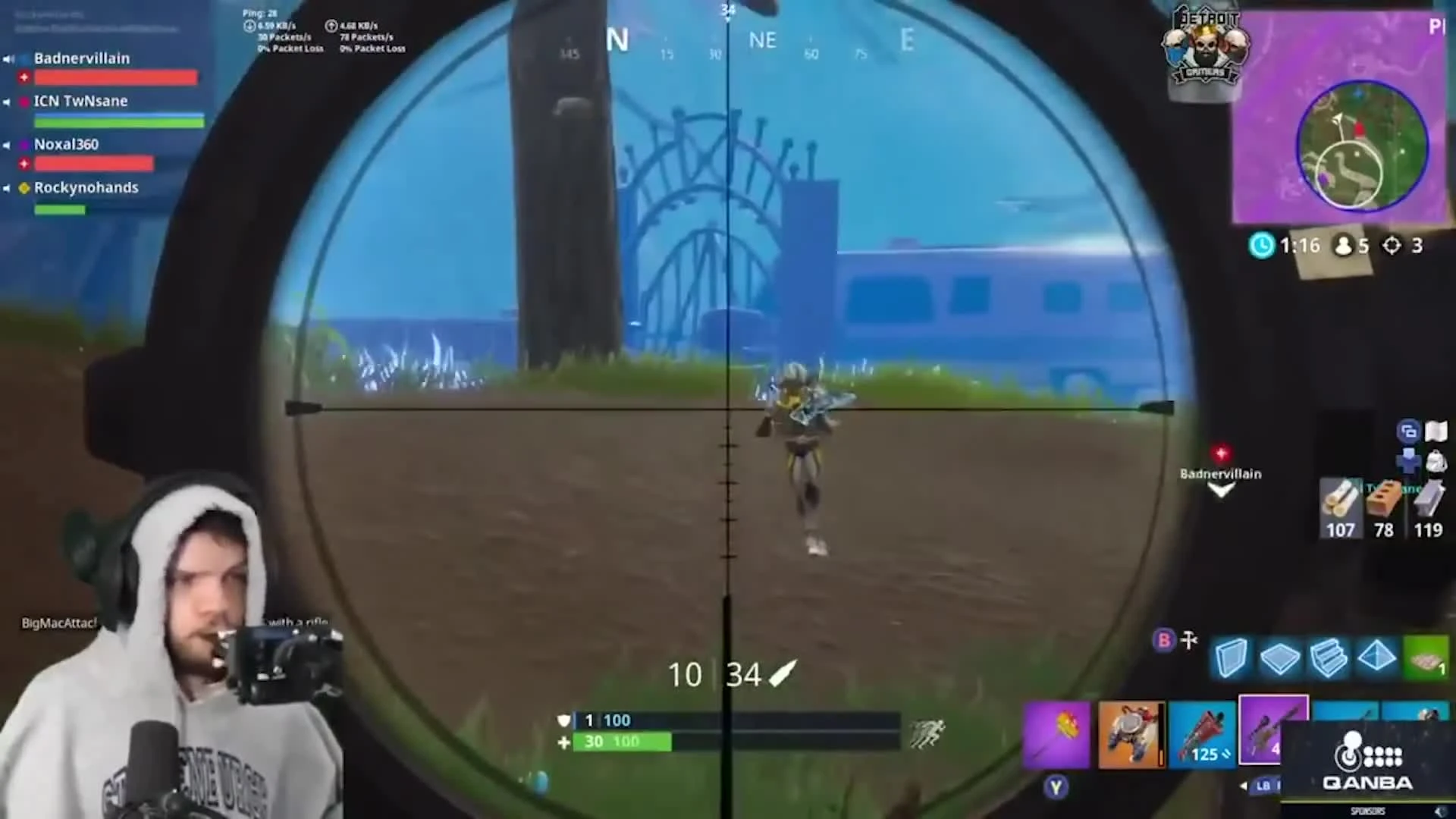 509 побед без рук в Fortnite