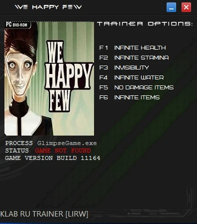 We Happy Few: Трейнер/Trainer (+6) [111.64] {LIRW / GHL}