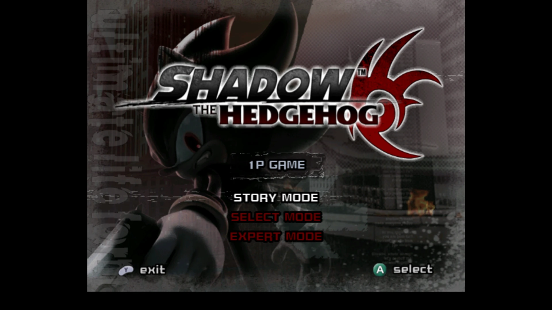 Shadow the Hedgehog "Сохранение - Все уровни на Ранг А пройдены [GameCube]"