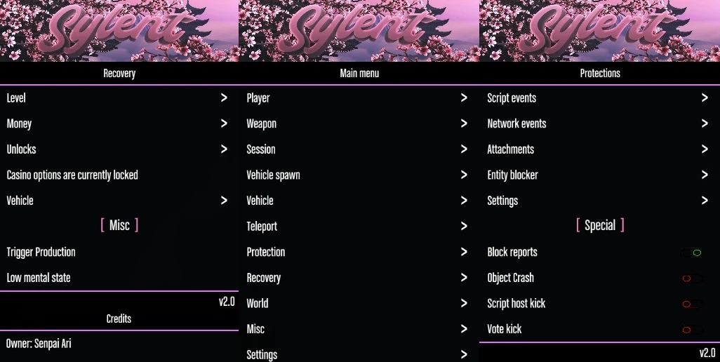 Grand Theft Auto 5 (GTA V): Чит-Мод/Cheat-Mode (Sylent v2.0) [1.52] {Senpai Ari}