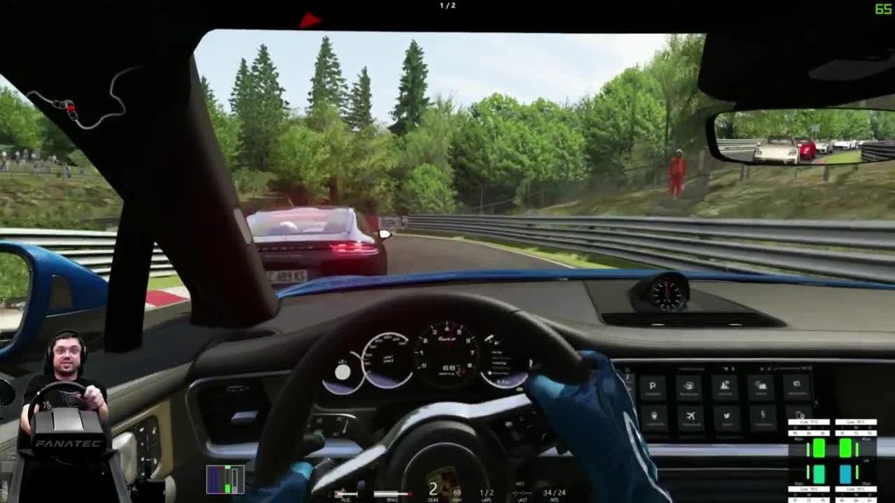 Nurburgring на Porsche Panamera Turbo 2017 Assetto Corsa на руле Fanatec CSL Elite Wheel