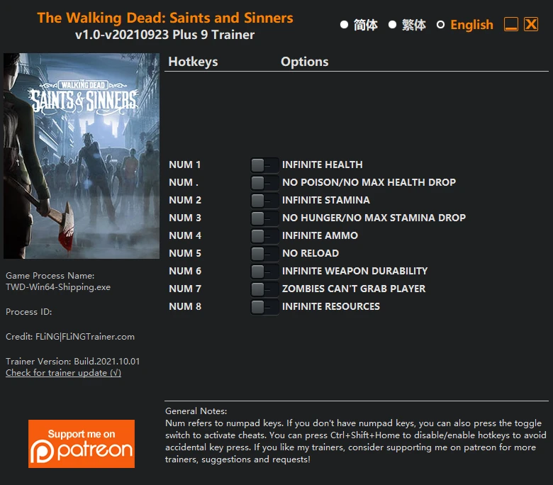 The Walking Dead: Saints & Sinners: Трейнер/Trainer (+9) [1.0 - 23.09.2021] {FLiNG}