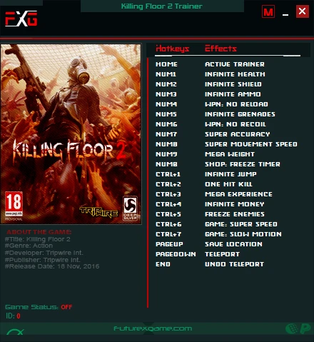 Killing Floor 2: Трейнер/Trainer (+18) [1048 - 1112] {FutureX}