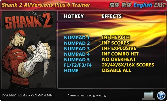 Shank 2: Трейнер/Trainer (+6) [All Versions: 1.0/Update 1 etc] {FLiNG}