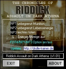 Chronicles of Riddick - Assault on Dark Athena: Трейнер (+3) [1.01] {drolle}